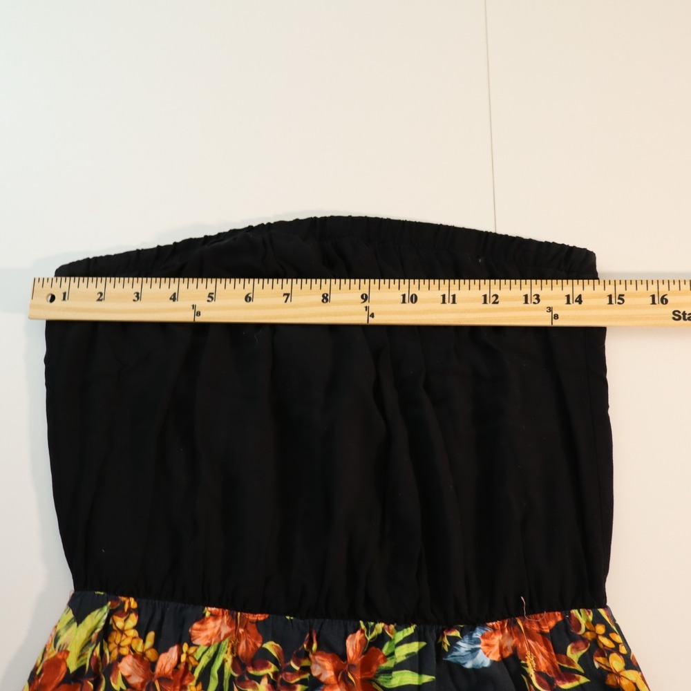 Women's Island Aloha Wear Black Tropical Floral Tube Dress sz S - Picture 7 of 9